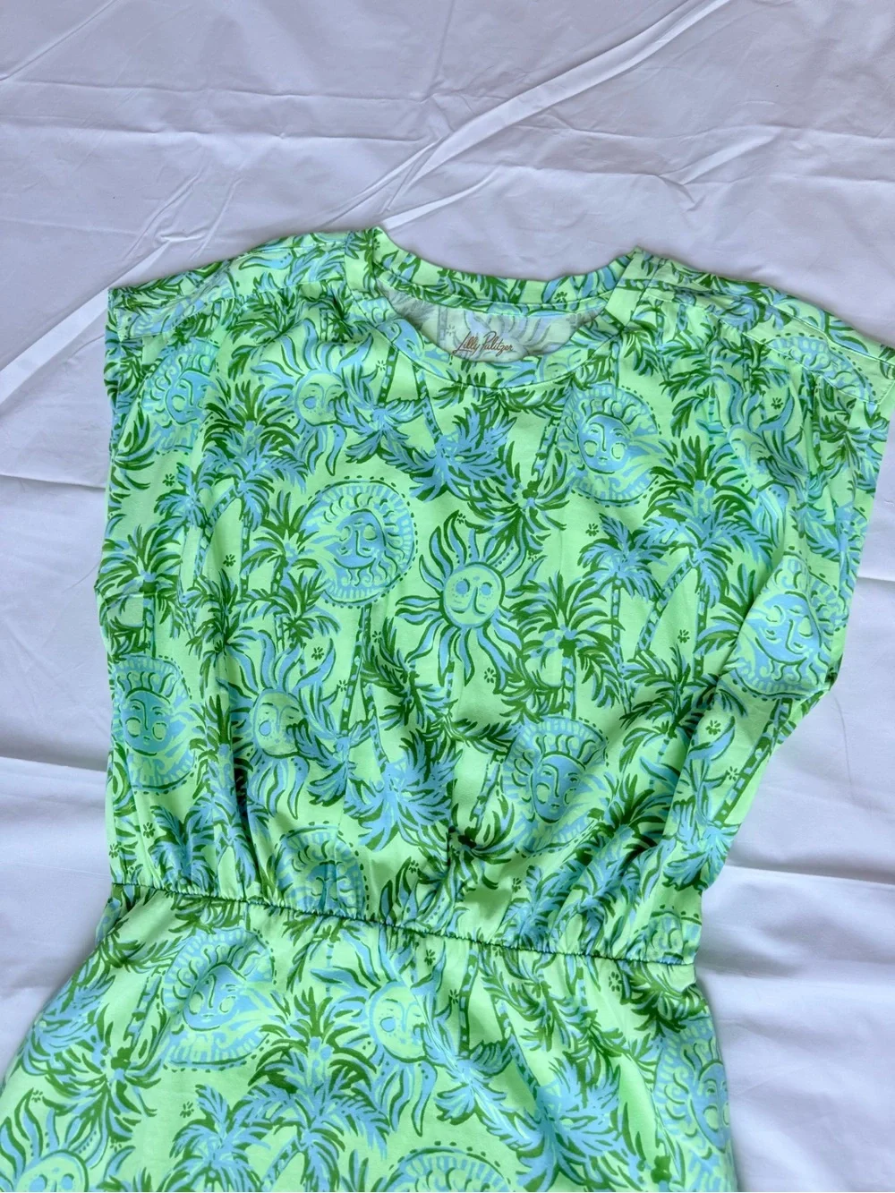 Lilly Pulitzer Melli Blouson TShirt Dress Cool Mint Catchin Rays Green | Size XS - Picture 5 of 8